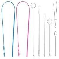 8 Pcs Loop Turner Sewing Tools Drawstring Threader Thread Burner Loop Turner Sewing Tool Fabric Turners Tool Stainless Steel Needle Threaders Tools Set for Bags Jackets Coats Pants Hoodies Sweaters