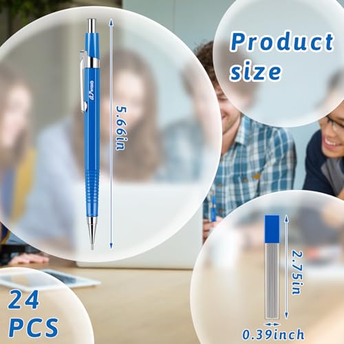 Image of Outus 8 Pcs Mechanical Pencil Metal Retractable Automatic Drafting Pencils Refills for Writing Drawing Signature Sketching Illustration Student Teacher Appreciation Gifts (0.7 mm, Blue)