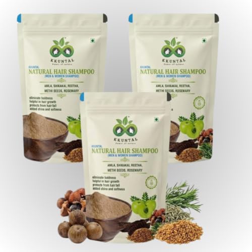 Image of Natural Hair Wash Powder - Family Ritual (Pack of 3, 600 g) | Amla, Reetha, Shikakai, Methi & Rosemary | Helps Reduce Hair Fall & Dandruff | Sulphate-Free Hair Cleanser for Stronger, Healthier Looking Hair