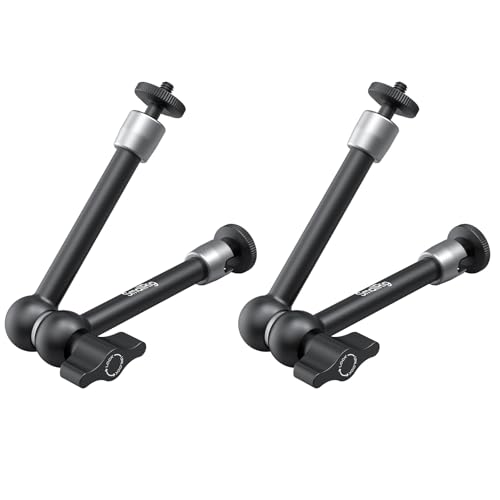 SMALLRIG Bras Magique 9,8 Pouces (Lot de 2), Support de Bras Articulé Réglable avec Vis Filetée 1/4'-20, pour Configuration de Moniteur de Caméra/Eclairage LED - 5317