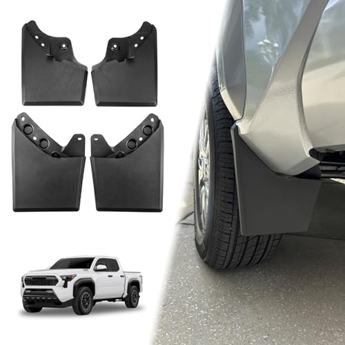 Image of Mud Flaps Splash Guards Compatible with Toyota Tacoma 2024 Accessories Front and Rear Mud Guards 4PCS No Drilling Heavy Duty Fender Mudguards Kit with Hardware Accessories