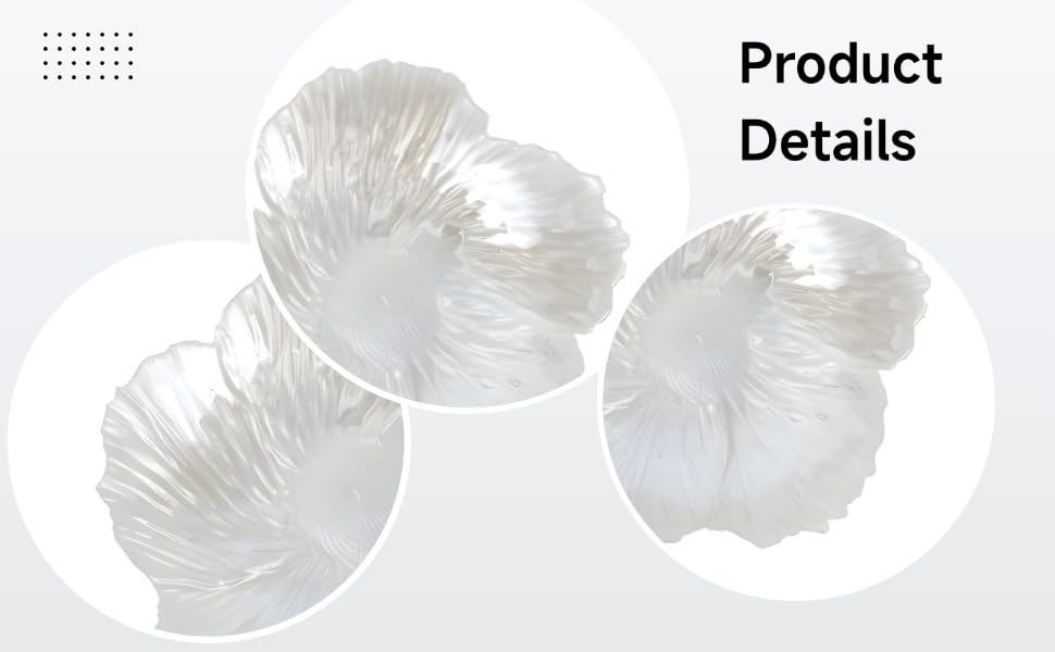 3 Platos Cargadores Decorativos de Vidrio en Forma de Flor miniatura 7