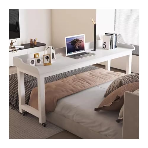 QUSYZD Mesa de Noche móvil, Escritorio de pie, Mesa Auxiliar para Cama, Mesa pequeña para Dormitorio, Mesa Ajustable para computadora, Escritorio móvil para computadora.,