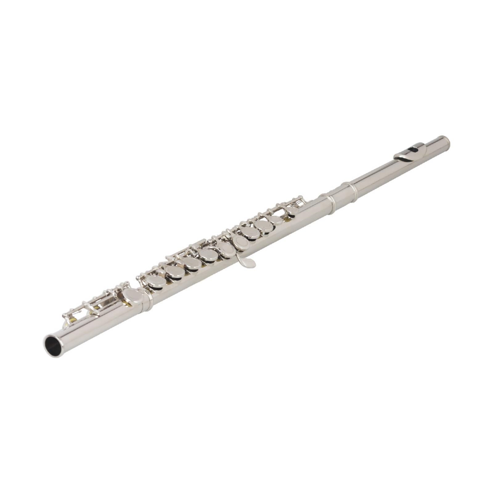 Strumento A Fiato Flauto Traverso In Argento A 16 Fori Con Chiave In Do E Custodia In Pelle Flauto Standard
