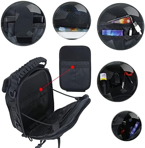 LOCAL LION Tactical Sling Bag Military Chest Bags, Molle Daypack, Crossbody Rucksack Army Backpack for Hiking Cycling Fishing Camping