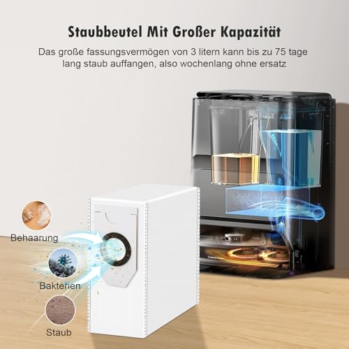 18 Stück Zubehörset für Eureka J12 Ultra Saugroboter mit 1 Hauptbürste 4 Wischtücher 4 HEPA Filter 4 Staubbeutel 4 Seitenbürsten 1 Reinigungsbürste