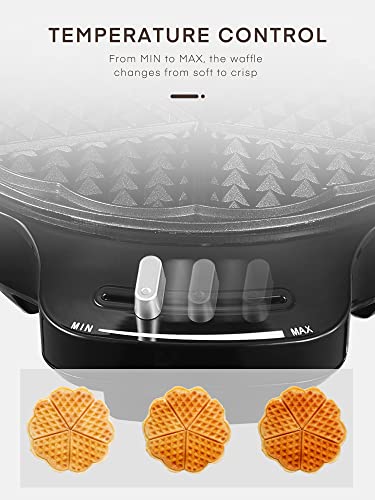 Waffeleisen für klassische Herzwaffeln, 1200 W, 19,5 cm Durchmesser, Waffelmaker mit Antihaftbeschichtung für Waffeln in… – Bild 4