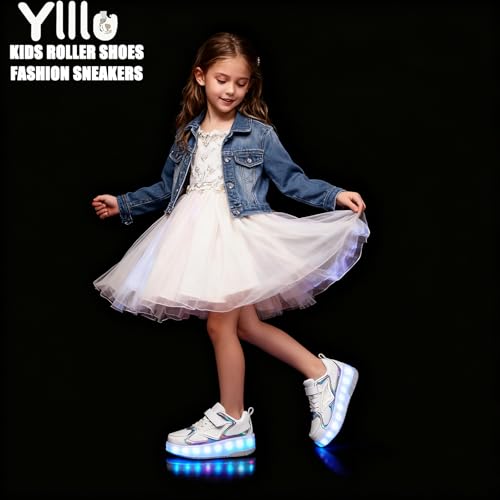 Image of Ylllu Kids LED Roller Skate Shoes with Wheel Light up Roller Shoes Gift for Girls Boys Children