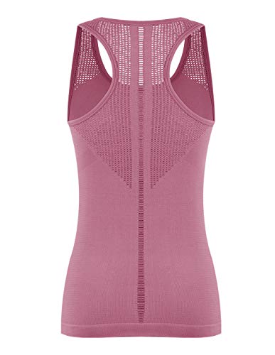 Yoga Tops For Women Cute Workout Tank Tops Activerwear Racerback Laser Cut Tank Running Sports Shirts (Maroon, Medium) #TOP1