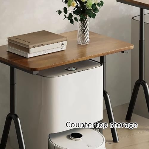 Versatile Sweeping Robot Stand, Scalable Vacuum Storage Rack, Portable Side Table for Living Room & Office, Removable Robot Vacuum Holder (Brown, 40cm/16in)
