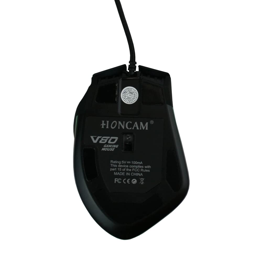 Ratón ligero con cable para juegos con 8 botones RGB retroiluminado 5000 DPI sensor óptico ultraligero ergonómico para PC
