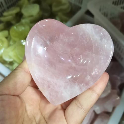 Coupe chat en quartz rose avec cœur gravé pour sublimer votre table de chevet