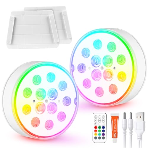 Submersible LED Light, Rechargeable LED Swimming Pool Underwater IP68 Waterproof 16 RGB Colours Pool Lamp with Remote Control, Waterproof Bathtub Lights for Garden, Pool, Vase, Aquarium