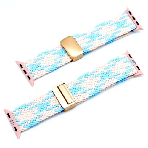 Bracelet tressé Apple Watch avec fermoir magnétique pour Series 1 à 10 SE Ultra