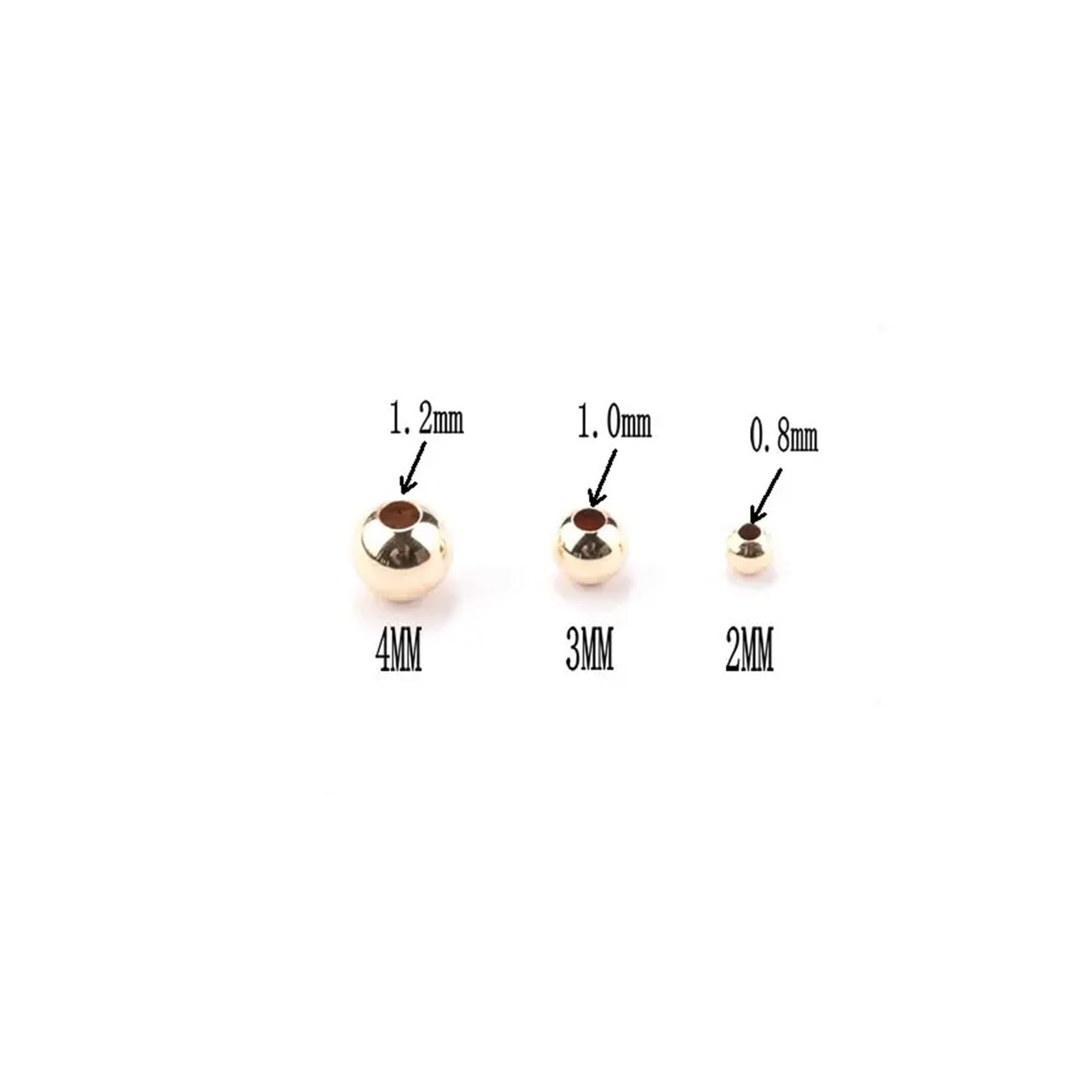 100 sztuk 14K Złote Wypełnione Koraliki Przekładkowe 2mm 3mm 4mm Okrągłe Luźne Koraliki Do Bransoletek Naszyjników DIY Biżuteria Making Akcesoria Hurtownie