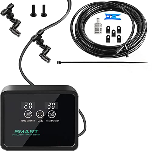 Smart Intelligent Spray System, DIY Reptile Fogger Humidifier Misting System Aquarium Mister 360° Misting Nozzle Kit Watering Equipment with Timer for Plants Pets Rainforest Tank