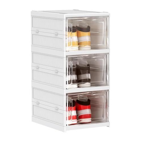 TIED RIBBONS Shoe Rack (3-Layer) Foldable Sneakers Box Storage Organizer for Shoe, Slippers Multipurpose Cabinet Organize for Men, Women Heels, Loafers, Sneakers, Flip-Flops (White)