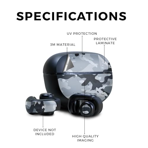 Image of Skin Compatible with Bose Ultra Open Earbuds - Gray Camouflage - Premium 3M Vinyl Protective Wrap Decal Cover - Easy to Apply | Crafted in The USA by MightySkins