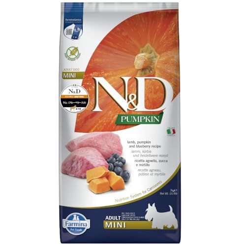 Farmina, N&D Pumpkin, Agnello, Zucca e Mirtilli, Cane Adult Mini, 7kg