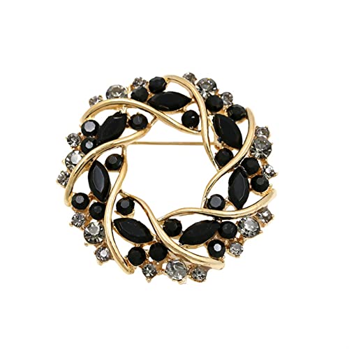 Broche Guirlande de Fleurs en Strass bleu, le cadeau idéal pour femme