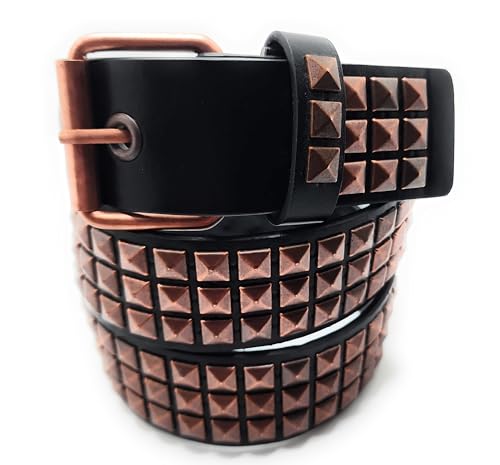Copper on Black Pyramid Studded Belt Trim-to-Fit Punk4