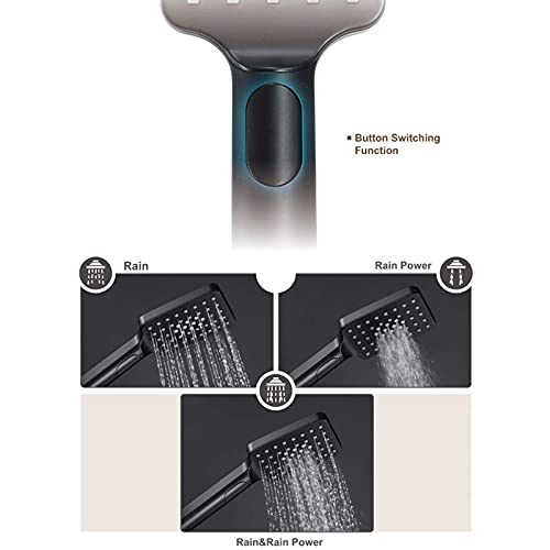 Cabezal de ducha portátil cuadrado Laseve negro miniatura 4