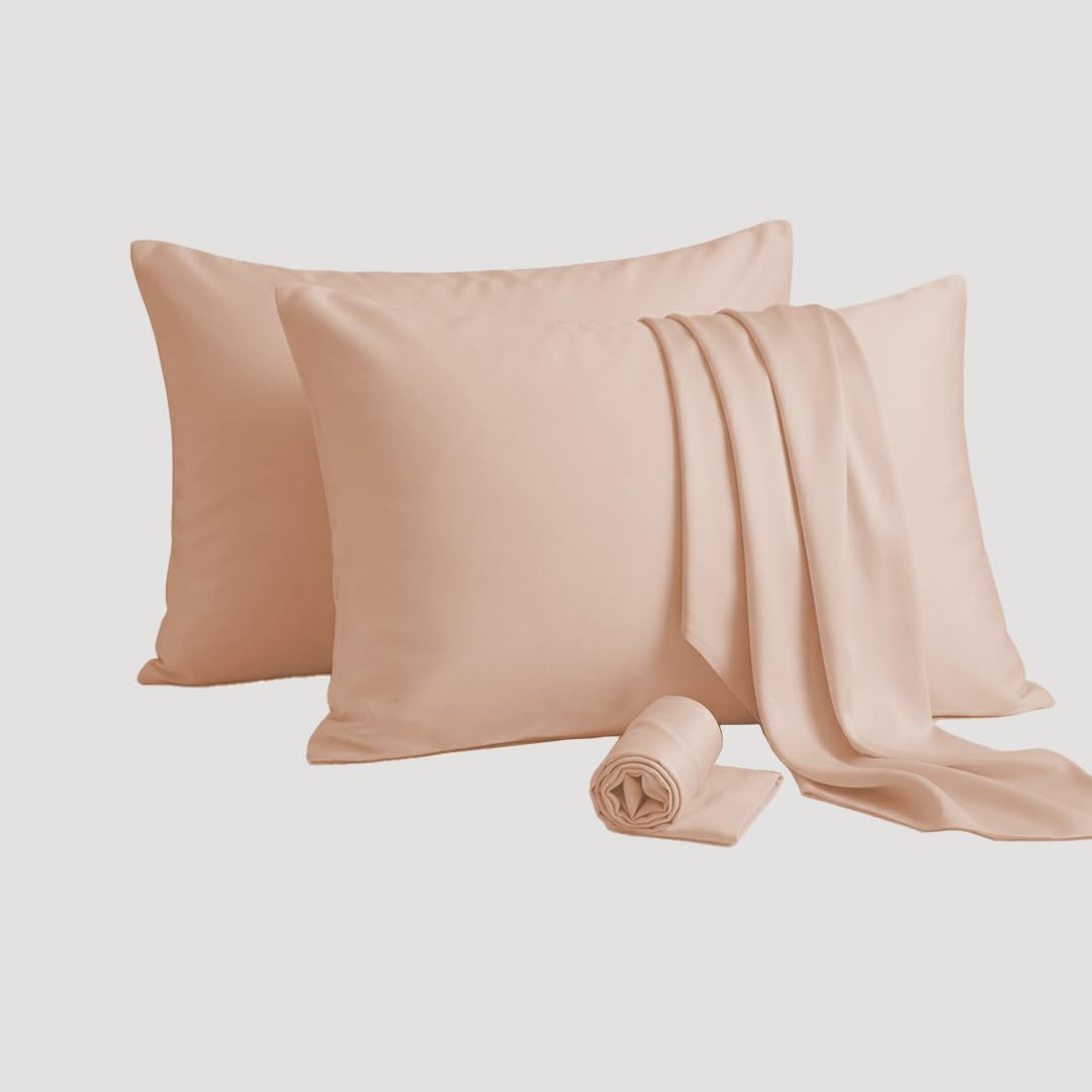 Ziya Homes Pillow Cases 2 Pack - Beige Housewife Pillowcases - 200TC Soft Brushed Microfiber Pillow Covers with Envelope Closure (50 x 75 cm) โ image 1