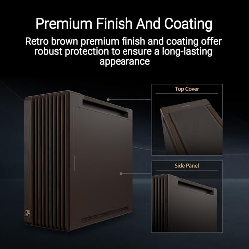 Image of ASUS ProArt PA602 Wood Edition Retro Brown E-ATX Mid-Tower Case with Tempered Glass, 440 mm GPU Support, 420 mm Radiator & 3 Pre-Installed Fans