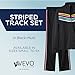 Vevo Active Women's Striped Track Suit Set, 4X, Black-Multi