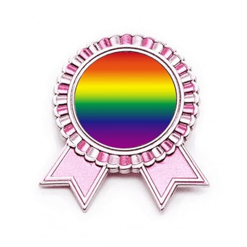 Broche arc-en-ciel LGBT rose en métal pour look décontracté de festival et fiertés