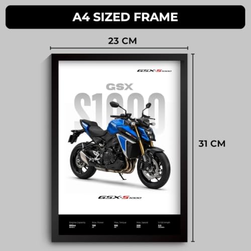 Image of GSX S1000 Poster | Superbike GSX S1000 Framed Poster | Framed Matt Superbike | Bike Posters A3 Size (31 x 23 cm) | GSX S1000 Bikes Posters for Wall, Home, Bedroom, Living room decoration (F 190)