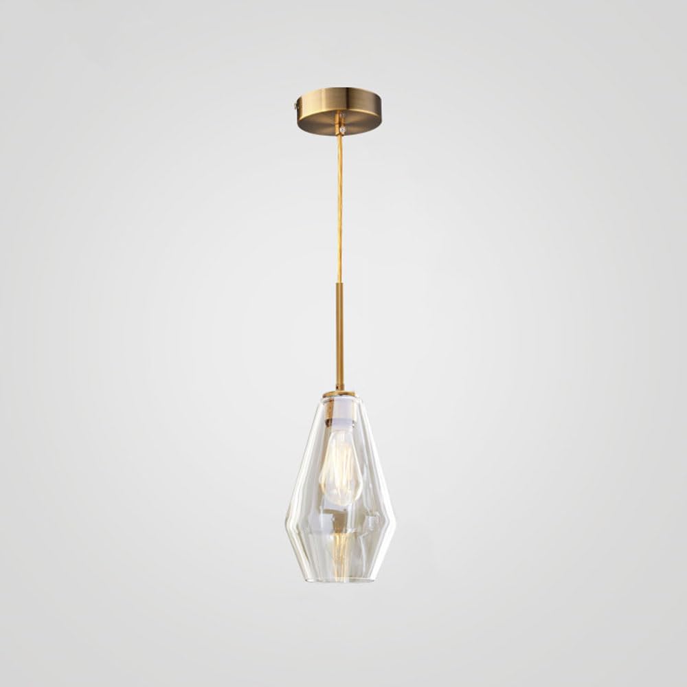 WLBHWL Glass Pendant Lights For Kitchen Island, Mini Hanging Pandent Light Fixture With Glass Shade Farmhouse Pendant Lights Gold Metal Ceiling Light For Kitchen Island Sink Dinging Room