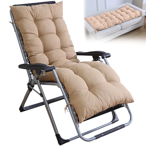 XNKLPY Cojín Tumbona Reclinable con Correas, Colchoneta Tumbona Exterior, Suave y Cómodo Cojín Reclinable, Espesar Cojín para Silla de Jardin Silla Mecedora Patio Balcón (Solo Cojín) F 120cm
