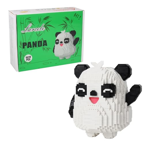 Larcele Micro Building Blocks Animal Set, DIY Mini 3D Building Toy Bricks,1628 Pieces KLJM-07 (Panda), Small
