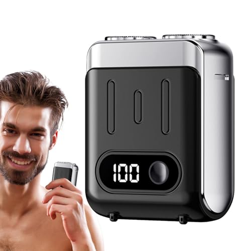 Regolabarba elettrico - Rasoio elettrico per rasatura a secco - Rasoio a umido e asciutto, rasoio da uomo tascabile, ricaricabile USB per baffi, viaggi