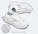 LUCKY STEP Women Platform Walking Shoe Fashion Retro Classic Casual Trainers Braided Rhinestone Sneakers Tennis Running Walking Shoes(White,8)
