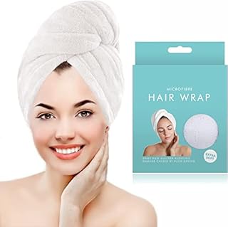MRDTech Microfiber Hair Wrap Super Absorbent Twist Turban Soft And Anti Frizz Head Towel For Wet Long Thick Hair Quick Dry Reducing Damage Caused By Blow Drying Ideal For Women Girl (white, 1)