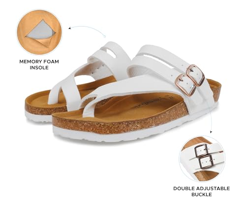 Image of AEROTHOTIC Recovery Slides for Women Cork Footbed Adjustable Straps Sandals