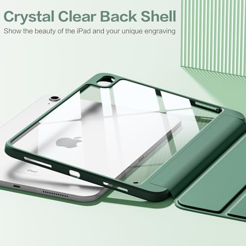 Image of Wenlaty Compatible with iPad (A16) 11th Generation Case 11 Inch 2025, for iPad 10th Generation Case 10.9 Inch 2022 with Pencil Holder, Trifold Stand Protective Clear Back, Auto Wake /Sleep, Pine Green