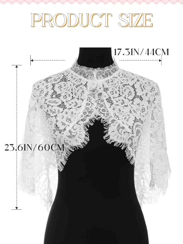Asooll Wedding Shawl Wrap Lace Caplet Formal for Women4