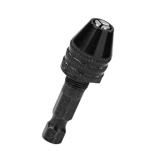 1/4in Keyless Drill Bit Chuck Hex Shank Adapter Converter Quick Change 0.3-6.5mm 0.3-3.6mm Drill Bit Accessories Tool(2PC 0.3-3.6mm)