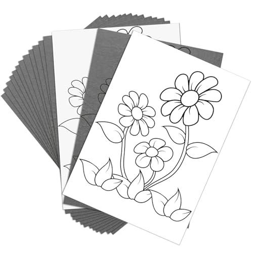 DenFatory 100 Transferblätter Kopierpapier A4 Schwarz Kohle Transparentpapier Transparentpapier Graphitpapier kohlepapier zum nachzeichnen, 21 x 29,7 cm