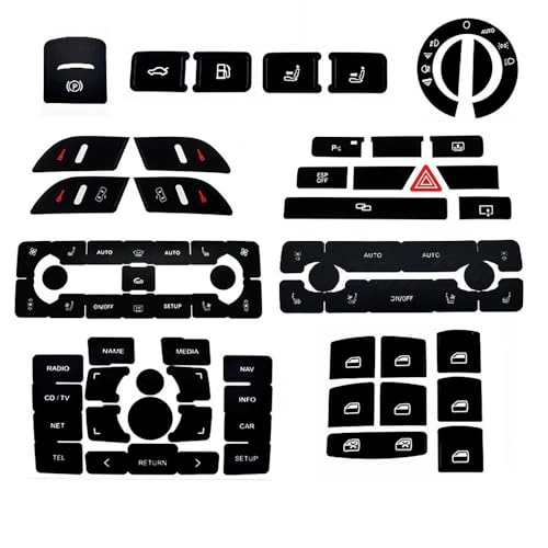 Kit stickers Audi A8 D3 rénovation boutons avec film occultant rétroéclairé