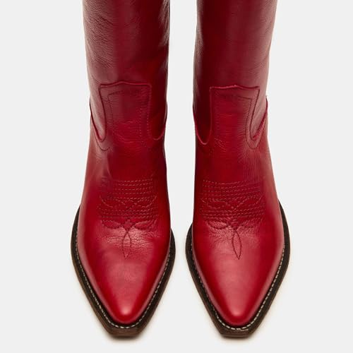 Yishaweiqi Cowboy Boots for Women Wide Calf Pull On Cowgirl Boots Chunky Heel Snip Toe Mid Calf Western Boots4