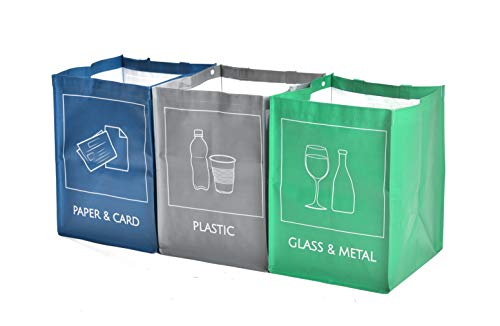 Young Da Reusable Recycle Bin Bags, Separate Recycling Trash Bins Box For Home Kitchen Garden, Recyclable Waste Sorting Organizer Waterproof Compartment Container(3Pcs) #TOP7