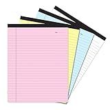 Clickedin - Office Notepads, A4 Size 275 X 205 MM Legal/Wide Ruled Pack of 4 Colours Writing Office and Memo Pads