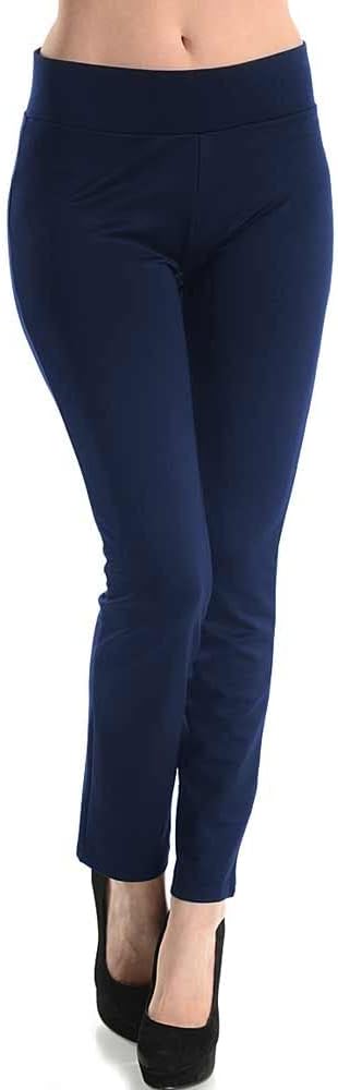 FMRSLHRVIB Women Cotton Spandex Ankle Length Yoga Leggings Pants Workout Sports Gym Navy Sm