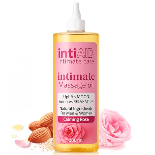 Image of Rose Intimate Massage Oil. Luxuriously Scented Self-Care Oil for Personal Moments. Sensual Touch for ultimate Pleasure & Relaxation - 200ml.