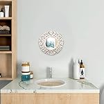 The Wooden Town 10 inch White Round Wall Mirror, Gorgeous Rustic Farmhouse Accent Mirror, Barn Wood Color Entry Mirror for Bathroom Renovation, Bedrooms, Living Rooms and More. - Image 2