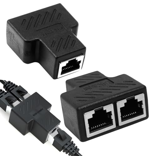 Répartiteur Ethernet RJ45, Switch 1 à 2 Ports Cat5/5e/6/7, 2 PCS Couplage Ethernet RJ45